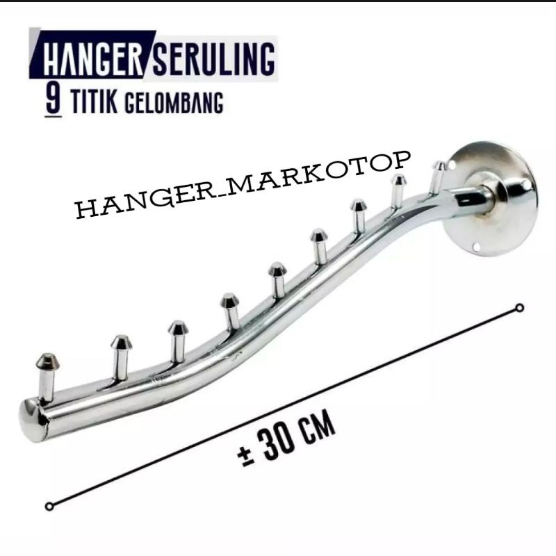 Hanger suling tembok 9paku belalai