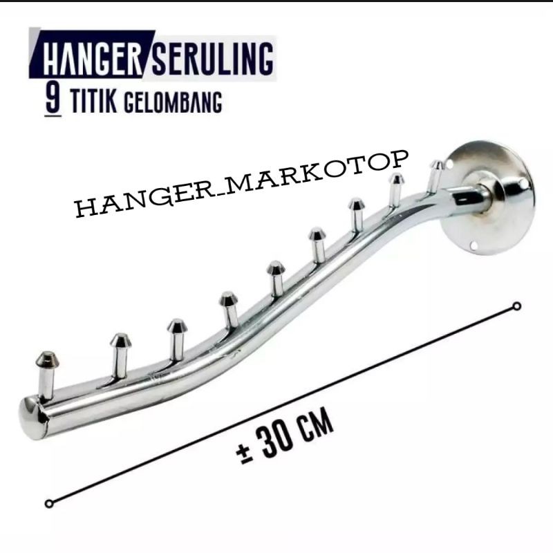 Hanger suling tembok 9paku belalai