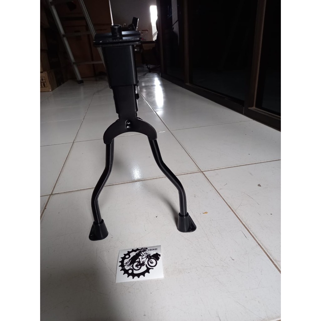 standar dua kick stand sepeda tengah doble anti crassh