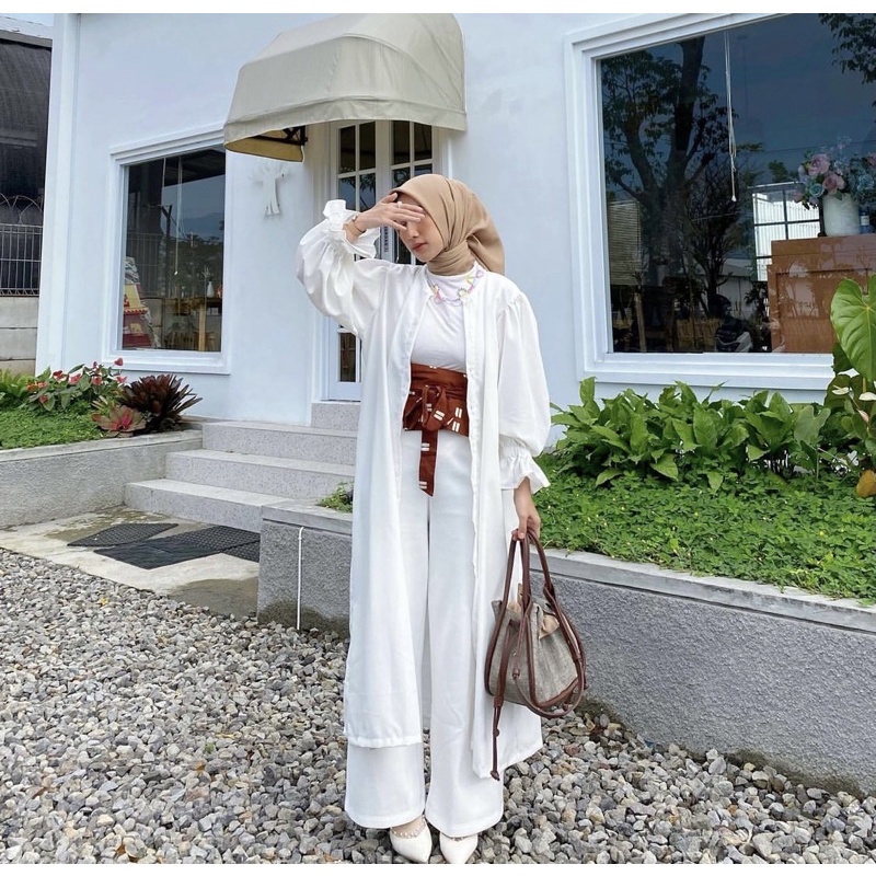 laudya tunic | baju lucu | outer | atasan wanita | atasan putih