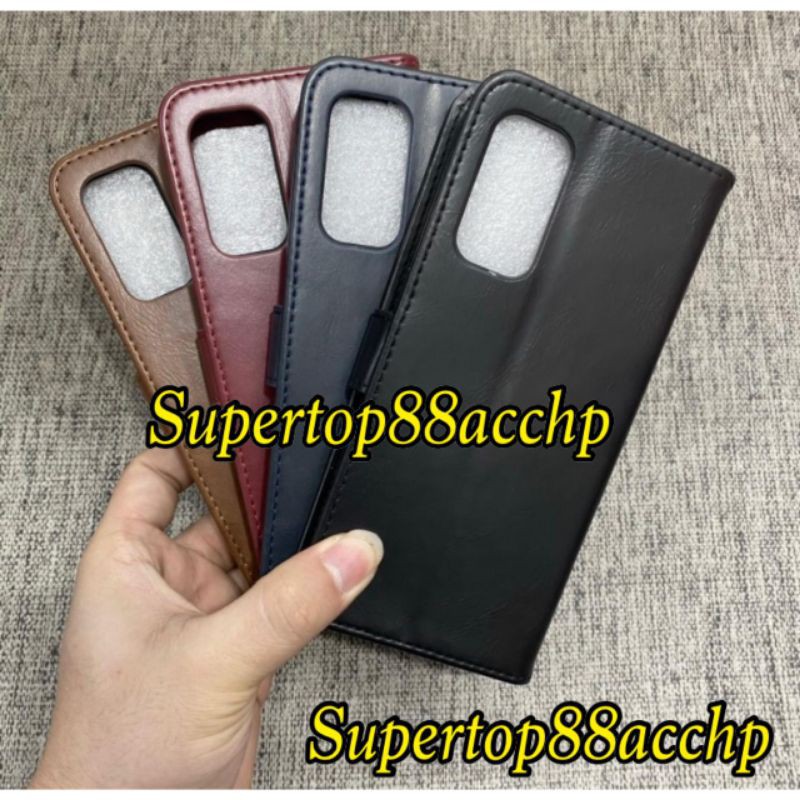 Oppo Reno 5 2021 Flip Leather Cover Wallet Kulit Dompet Case