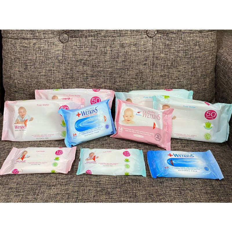 TISU TISSUE BASAH WETKINS BABY BLUE / TISSUE BASAH BAYI ALCOHOL FREE