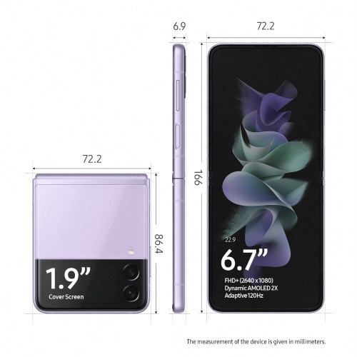 Samsung Galaxy Z Flip3 5G 8/256GB - Lavender (Free Box)