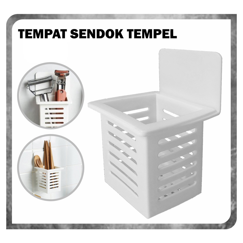 Rak KOTAK Sendok Garpu Alat Dapur Sikat Gigi Odol Wc Dapur Anti Air / Rak Pisau Gantung Tempat Sendok Garpu Dinding Rak Peralatan Dapur Tempel Minimalis Organizer Serbaguna