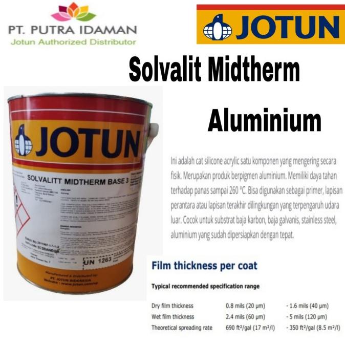 JOTUN CAT TAHAN PANAS / SOLVALITT MIDTHERM ALUMINIUM 5L / JOTUN Termurah