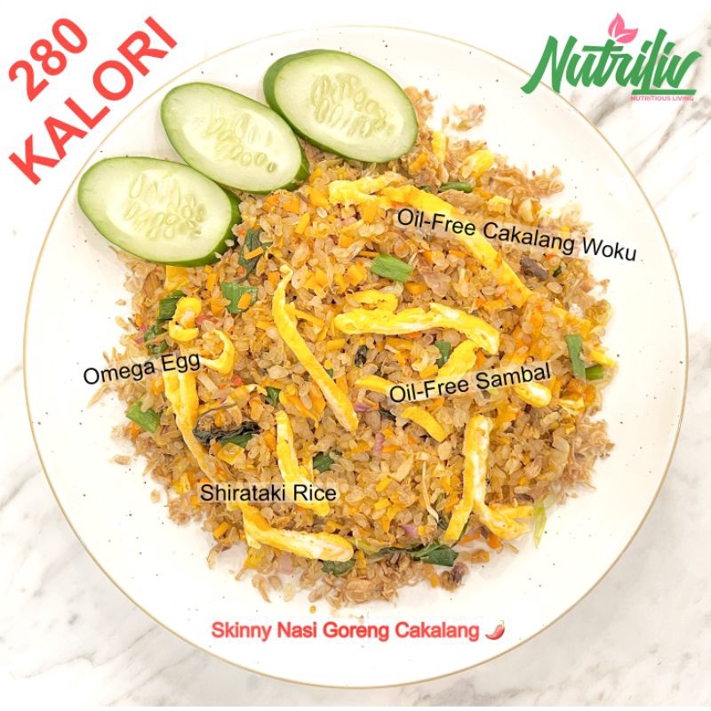 

Skinny Nasi Goreng Shirataki Cakalang - 280 Kalori - Pedas