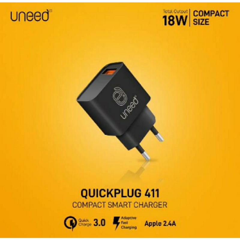 Adapter Charger Uneed 18W Quick Charger 3.0 Fast charging