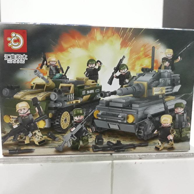 Lego Brick Tank Amphibi Militer Kendaraan Mobil Perang Misil 3 In 1 -5