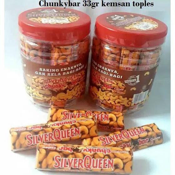 

PROMO Silverqueen Chunky Bar 33 gram (12 pc) kemasan toples MURAH