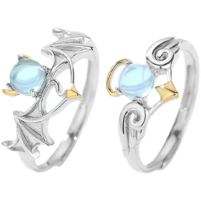 Cincin Kristal Moonstone Model Terbuka Untuk Wanita