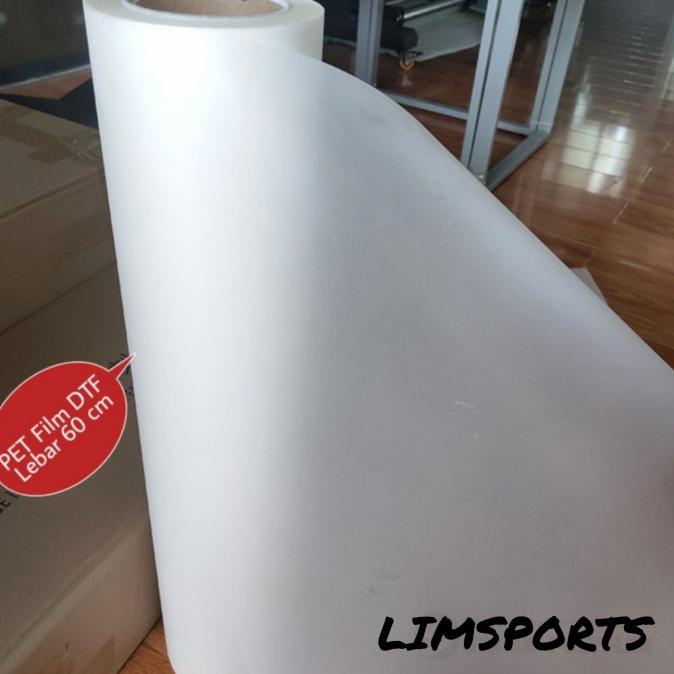 

Transfer PET FLIM DTF lebar 60cm Premium Meteran / Kertas Sablon Digit limspoly48 Ayo Beli