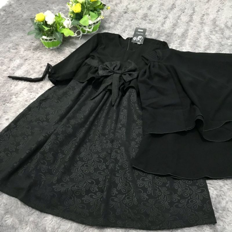 Am07 Set  Gamis jilbab Safar dan cadar tali banat size 3 -12th
