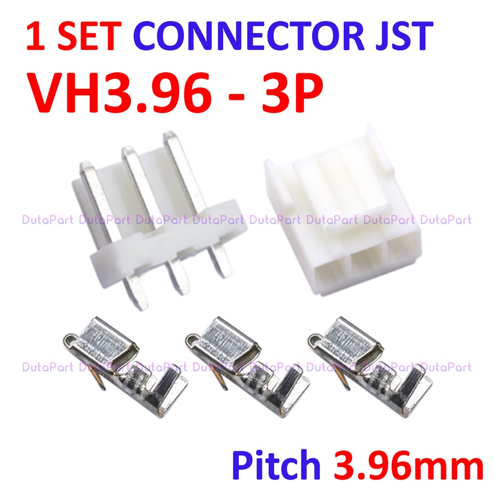1 SET Connector JST VH3.96 - 3P - Male Female Pin Kaki Lurus 3.96mm Molex