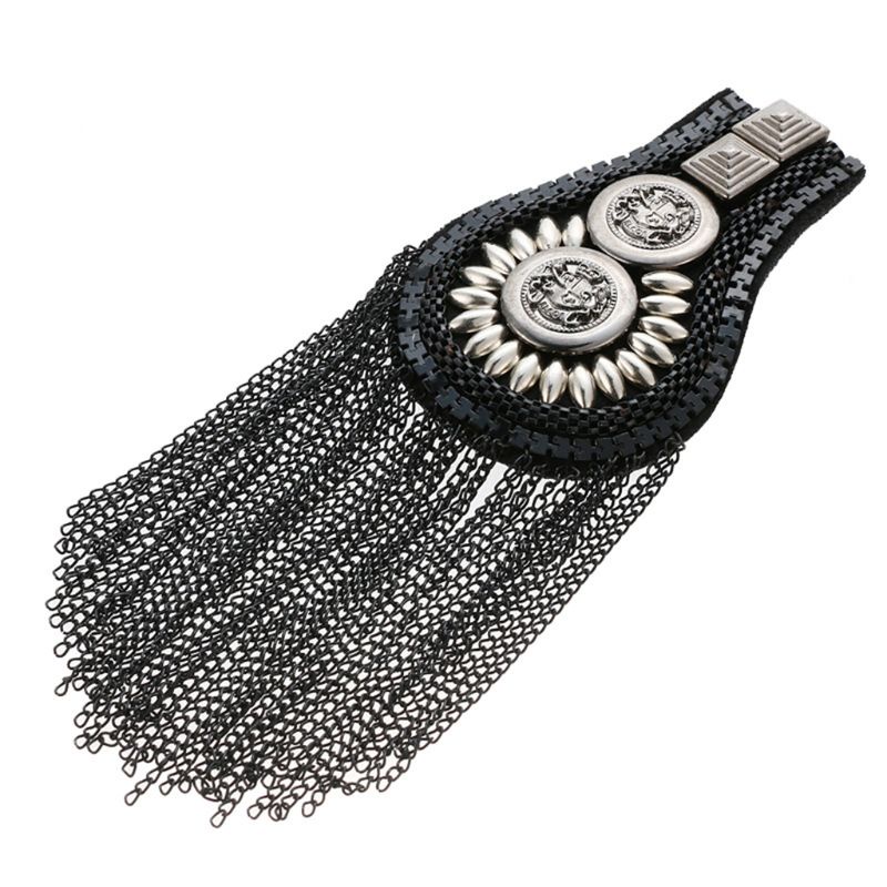 SIY  Shoulder Board Metal Tassel Fashion Vintage Chain Exquisite Catwalk Jewelry Decoration Handmade Crafts Gifts Ornaments