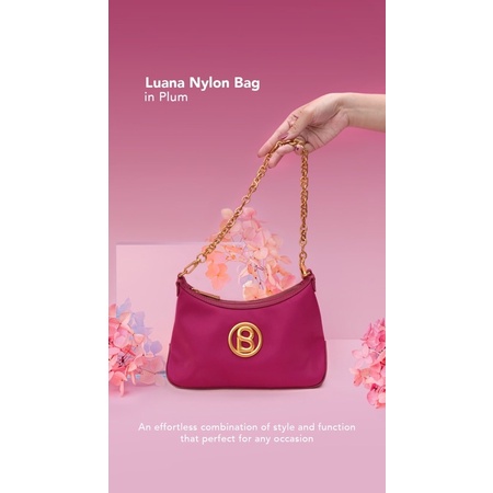 Luana Nylon Bag Button Scarves (PLUM)