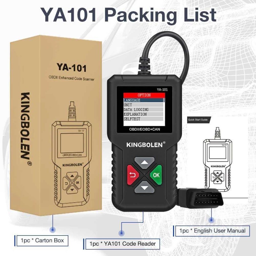 Alat OBD2 Pembaca Kode Diagnostik Mobil Car Engine Scanner - YA101 - Black