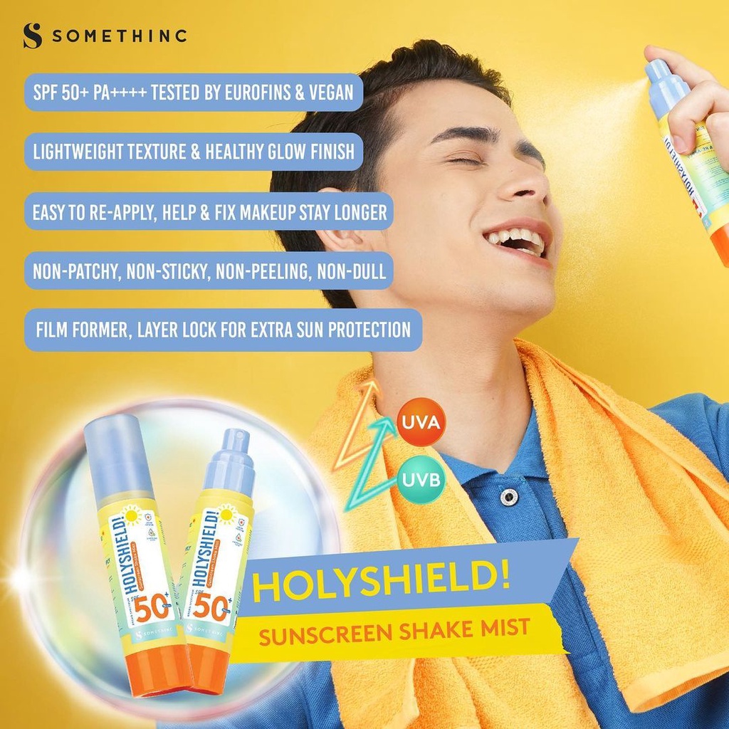 Somethinc Holyshield Glowing Up Sunscreen Stick SPF 50 PA++++ | Shake Mist | Comfort Corrector Serum