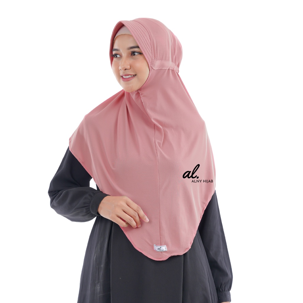 Alny Hijab - Jilbab instan Serut Jumbo / serut polos Jokowi jumbo Jersey syari / Serut Jokowi jumbo Khimar jumbo-2