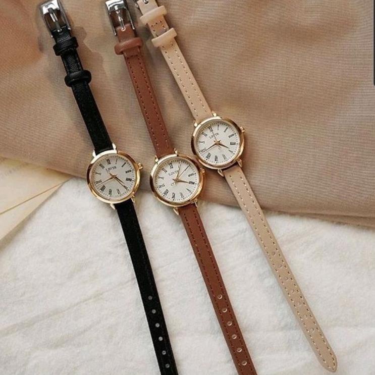 Harga Murah.. Jam Tangan Wanita Analog Kecil LVPAI Jam Cewe Kulit Kecil Jam Tangan Wanita Mewah Modi