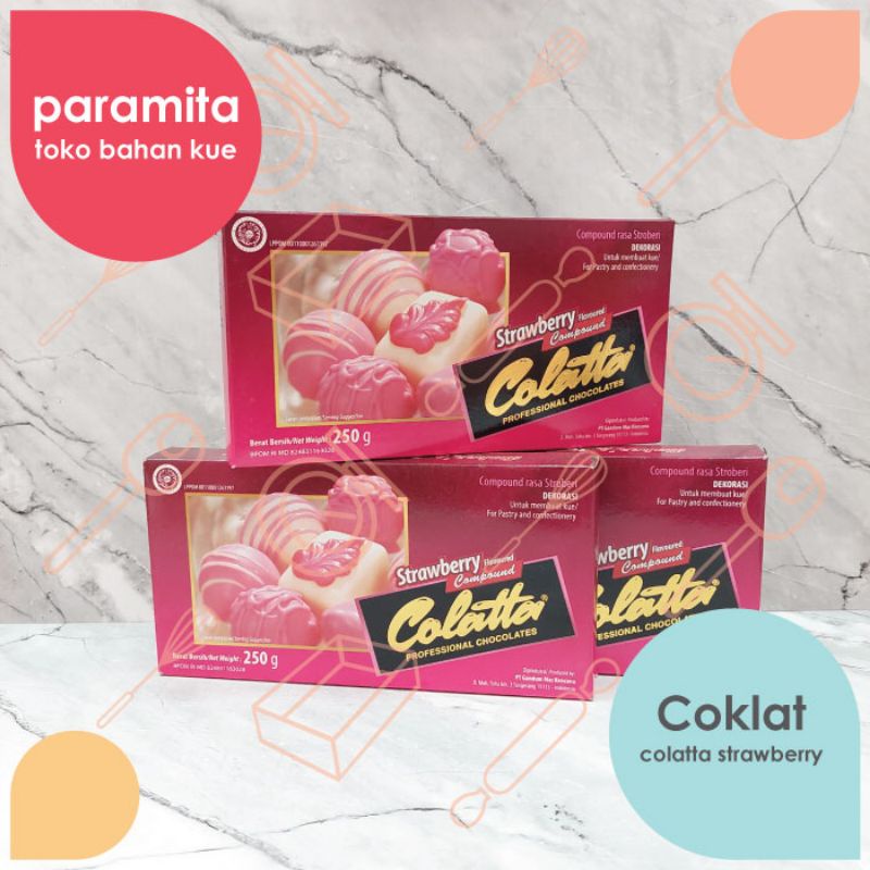 Colatta Compound Dark Chocolate / Milk Chocolate / White Chocolate / Strawberry 250gr