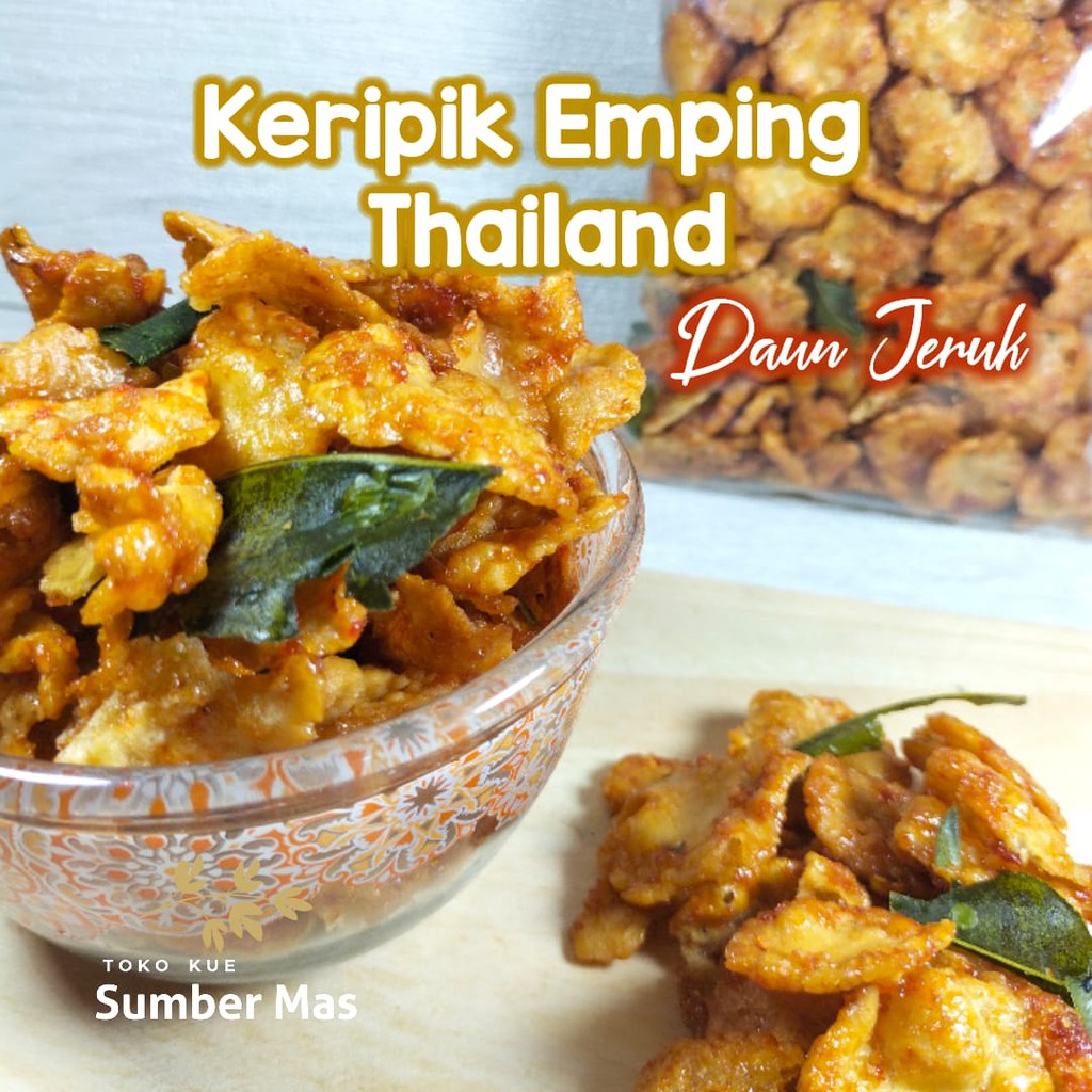 EMPING MELINJO 250 GR DENGAN DAUN JERUK MPING THAILAND / KUE EMPING