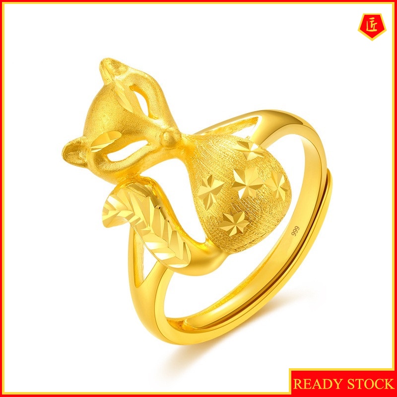 [Ready Stock]Fox Golden Ring Cute Simple Personality