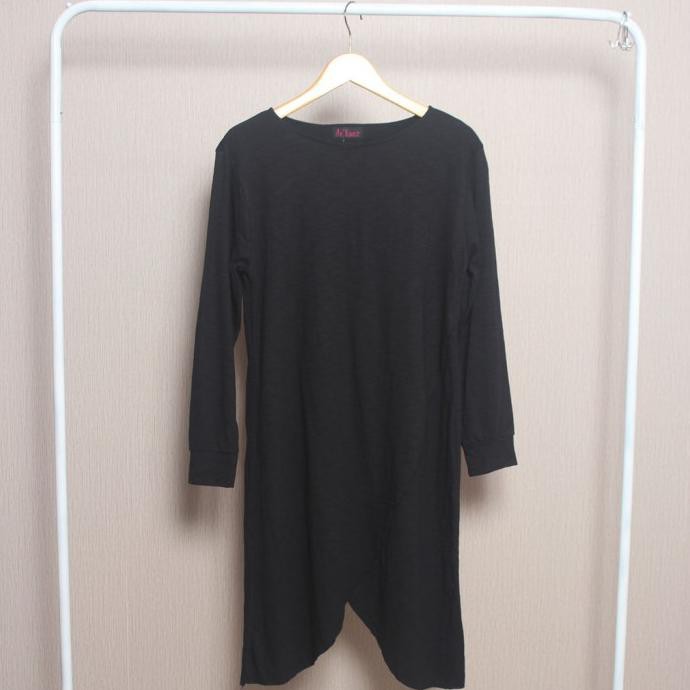 Hari Ini Blouse Shila Tunik - Black Warna Hitam Polos Trend Remaja Dewasa Bergaransi