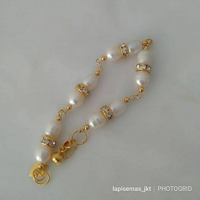 Gelang silih asih mutiara air tawar putih