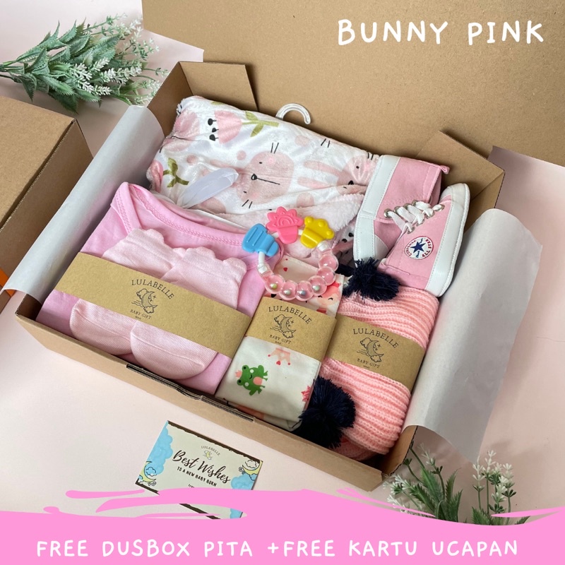 HAMPERS BAYI | KADO LAHIRAN BAYI / NEWBORN GIFT / HAMPERS BABY-BUNNY PINK 150