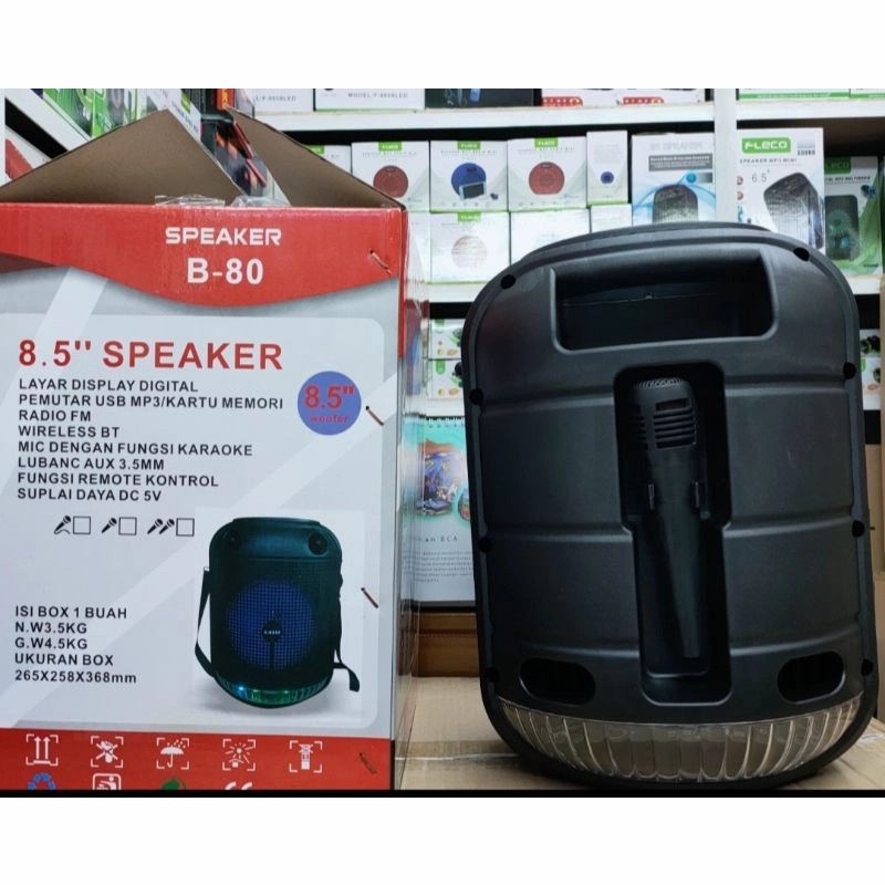 speaker bluetooth karaoke fleco B-80, speaker bulat desain baru,salon