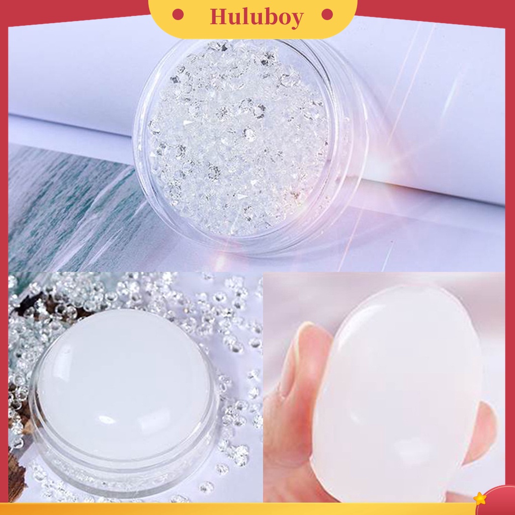 Huluboy Huluboy♡ Stempel Kuku Bentuk Bulat Bahan Silikon Transparan Untuk Manicure