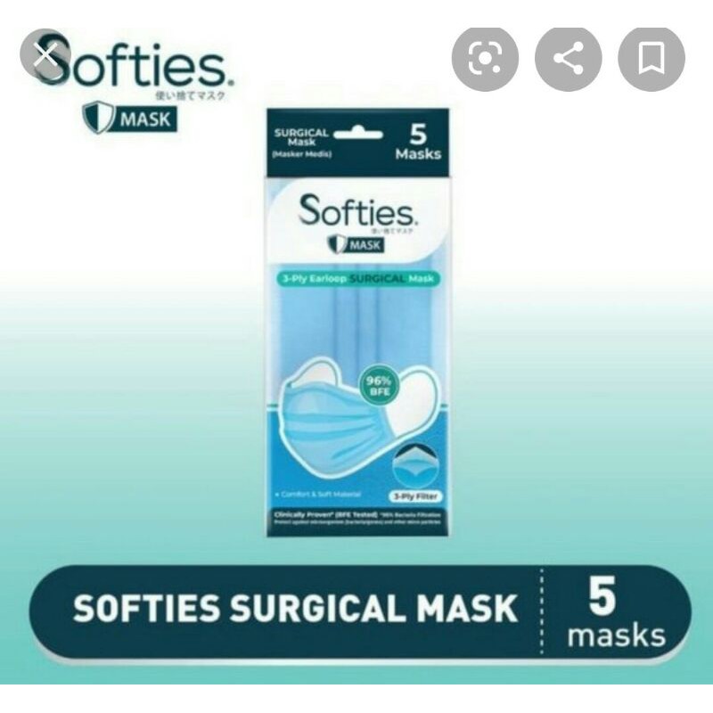 Softies 3ply Surgical mask5s