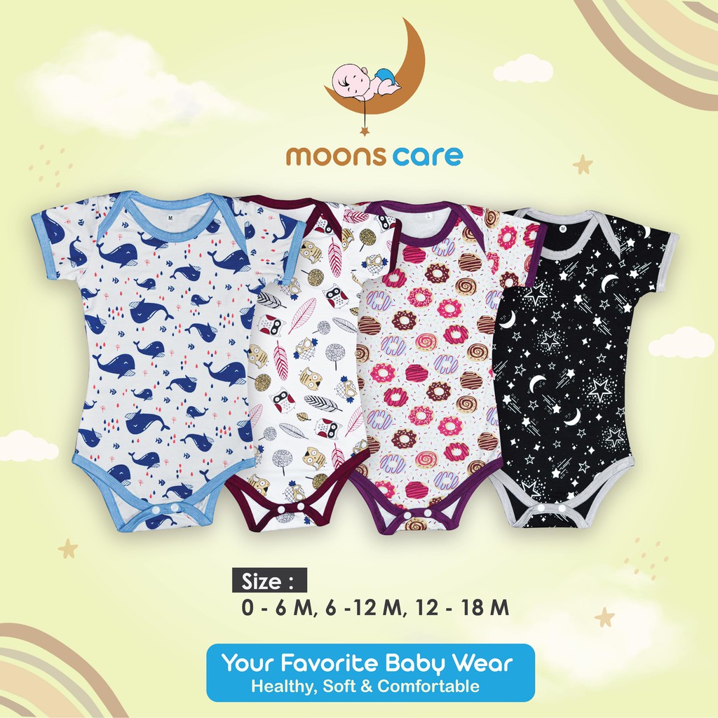 SML MOONS Jumper  Moons Jumper Baby Moon Premium motif Jumper Bayi Jumper Anak Singlet Jumper Romper