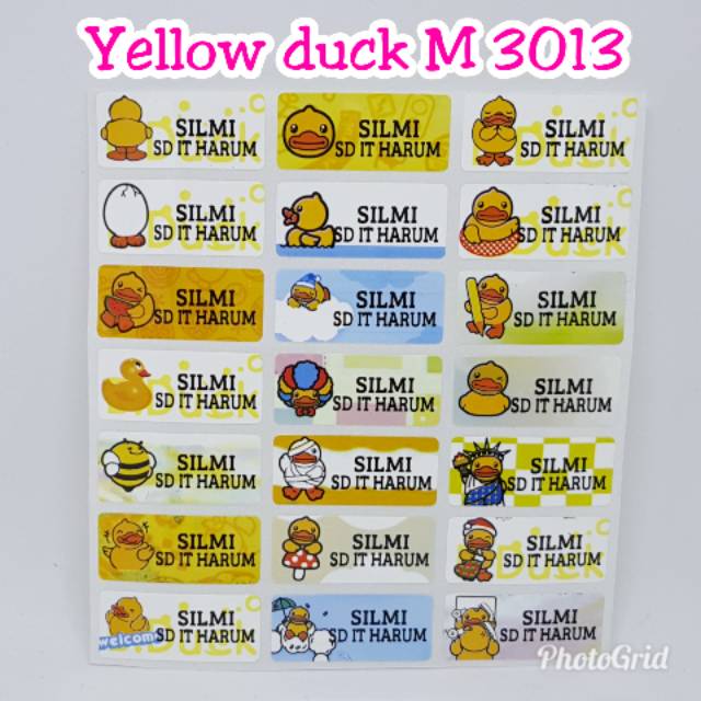 

Label nama yellow duck sticker nama anti air bebej kuning