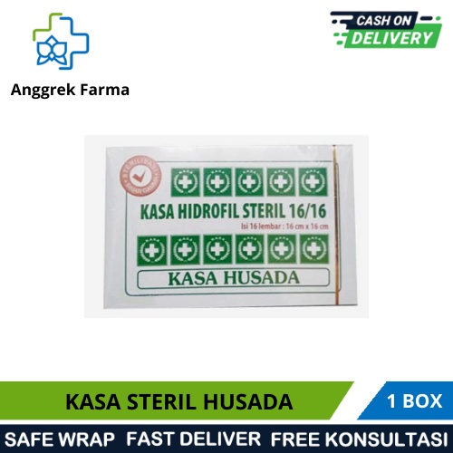 KASA HYDROFIL STERIL HUSADA 16 X 16/KASA LUKA/KASA STERIL/KASA UNTUK OPERASI BESAR/OPERASI KECIL