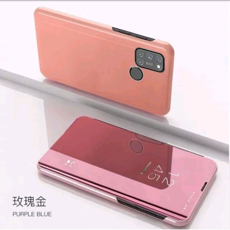 Realme C17 Realme 7i Flip CASE Cover Mirror Clear View Standing Premium