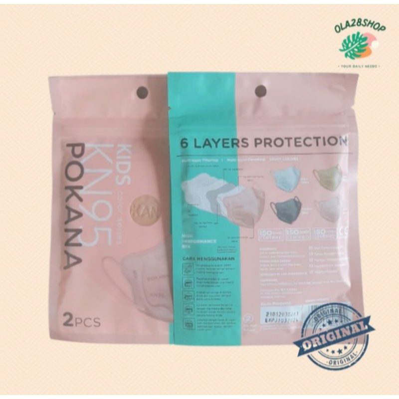 Masker KN 95 POKANA Kids Anak anak isi 2 pcs persaset
