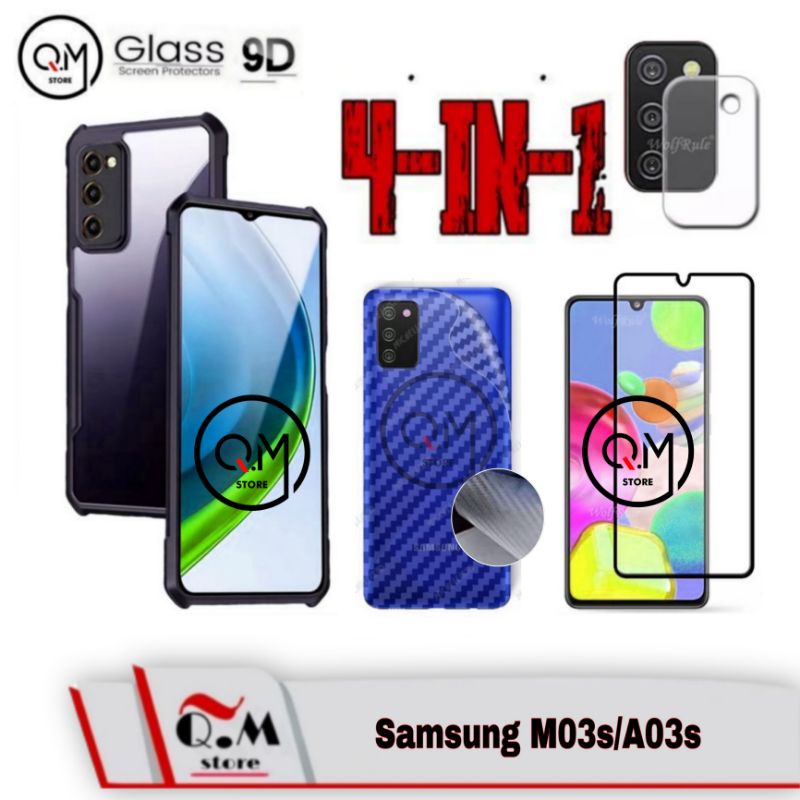 PROMO PAKET 3-IN-1 SAMSUNG A03S /Samsung M03S Softcase Transparan TPU Shockproof High