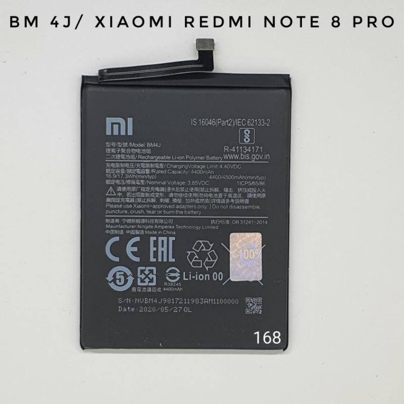 Battery Batre Batere Baterai Xiaomi Redmi Note 8 Pro BM-4J BM4J