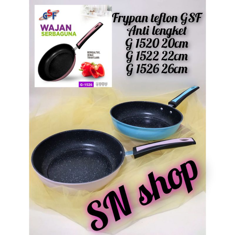 wajan teflon gsf anti lengket 26cm frypan teflon gsf 1526 ukuran 26 wajan teflon anti lengket