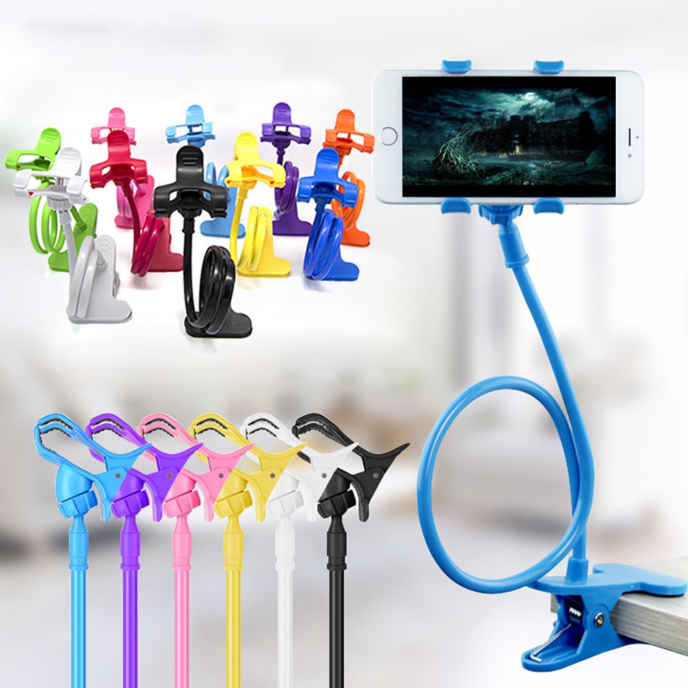 Stand Holder Handphone Universal Flexible Adjustable Dapat Berputar 360 Derajat° Bracket Klip Smartphone Dapat Berputar