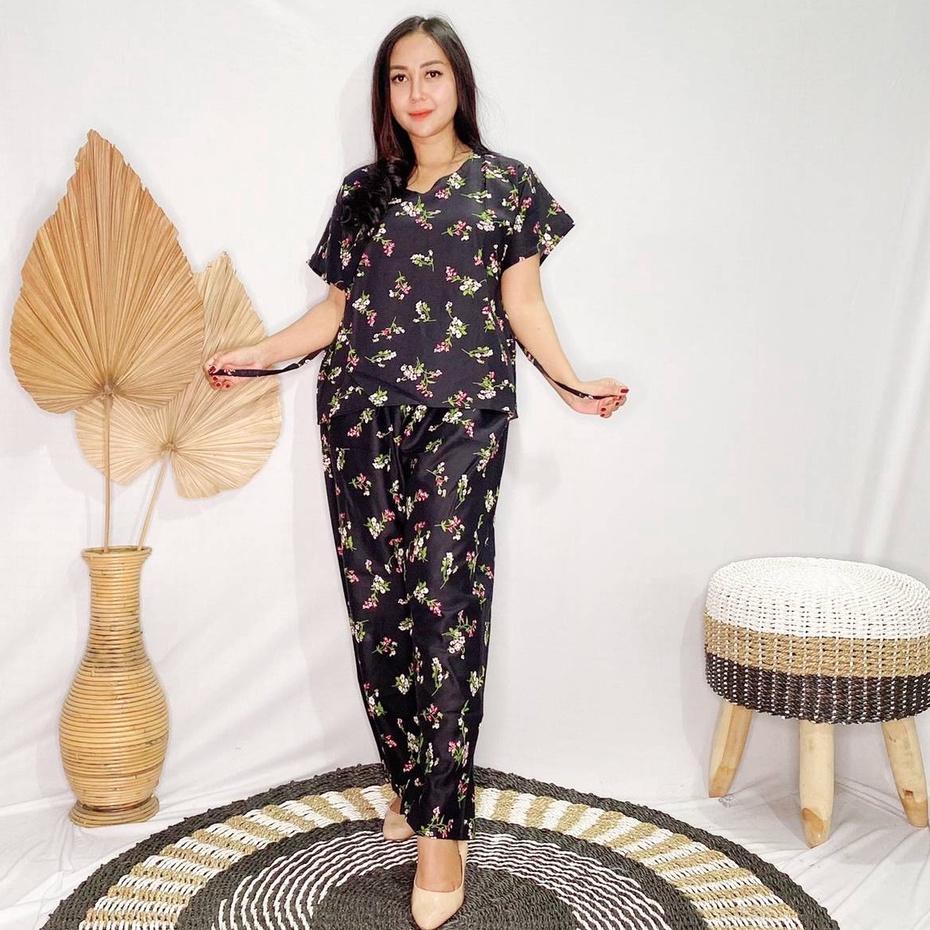 Babydoll Bali/Daster Bali-SET PANJANG HITAM
