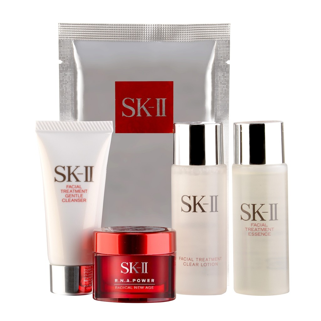 Sk Ii Set Pemula Glowing Anti Aging Skii Fte Ftcl Gentle Cleanser Rna Power Ft Mask Sk2 Shopee Indonesia