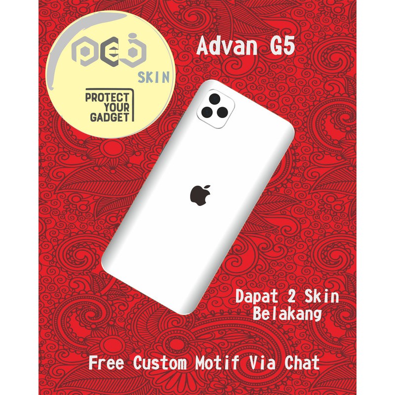 Garskin HP Advan G5 Motif Iphone White Free Custom Motif Via Chat (Bisa COD)
