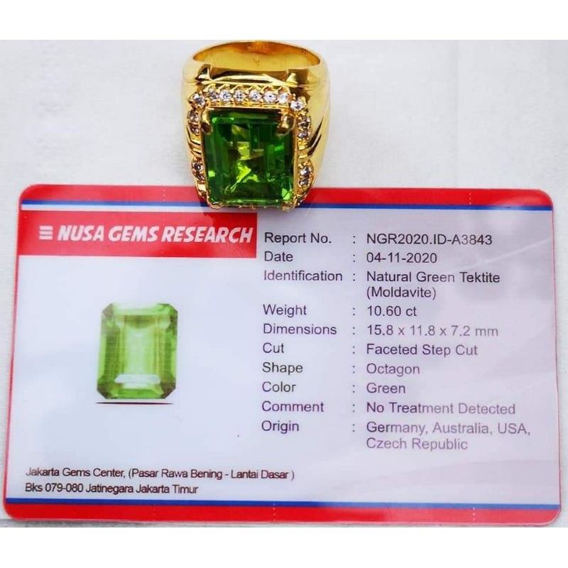 GREEN TEKTITE MOLDAVITE MEMO NGR high quality