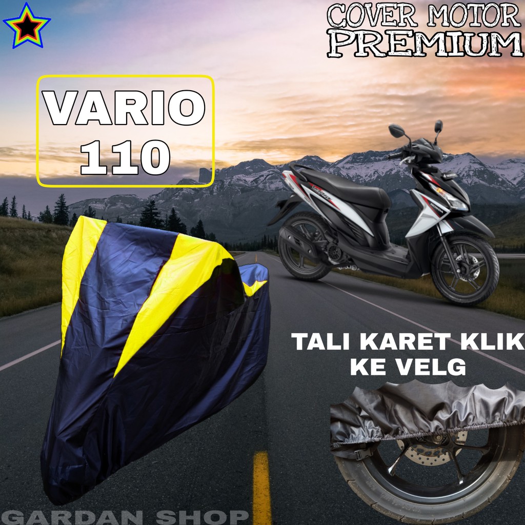 Sarung Motor VARIO 110 Hitam Kuning Body Cover Penutup Pelindung Motor Vario PREMIUM