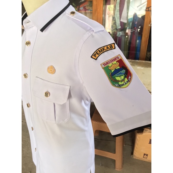 BAJU PDH Putih / seragam kantor / Baju Dinas PDH