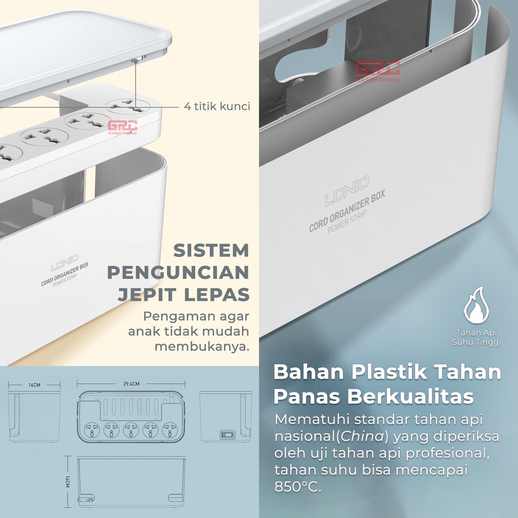 Stop Kontak Management Power Strip Box 5 Power Socket Port 3 USB