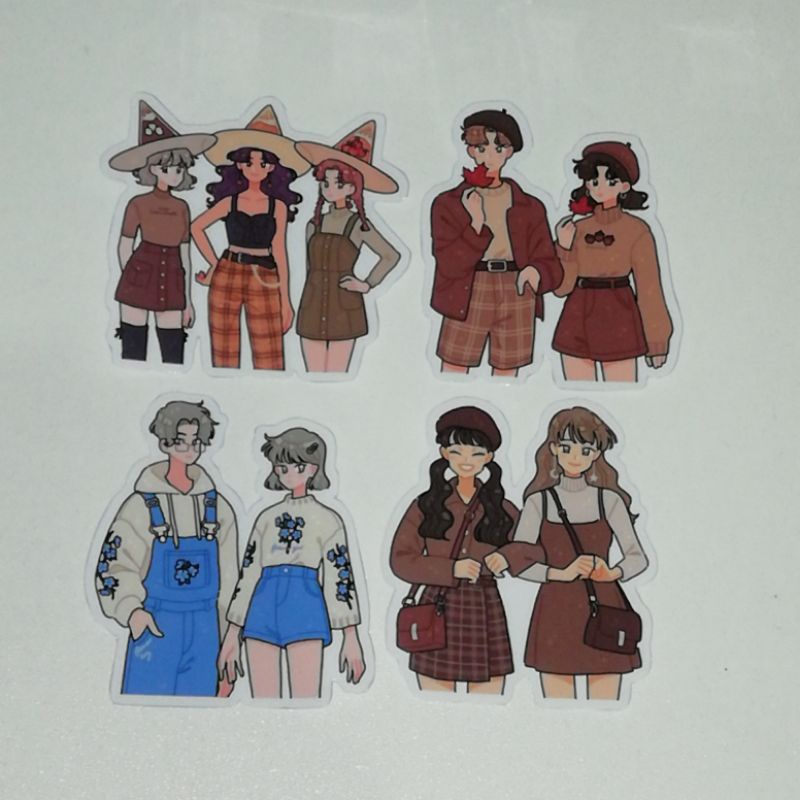 

[ST-2] Stickers Scrapbook Cute Couple Stickers Cute Girl Cute Boy Sticker Pasangan Imut