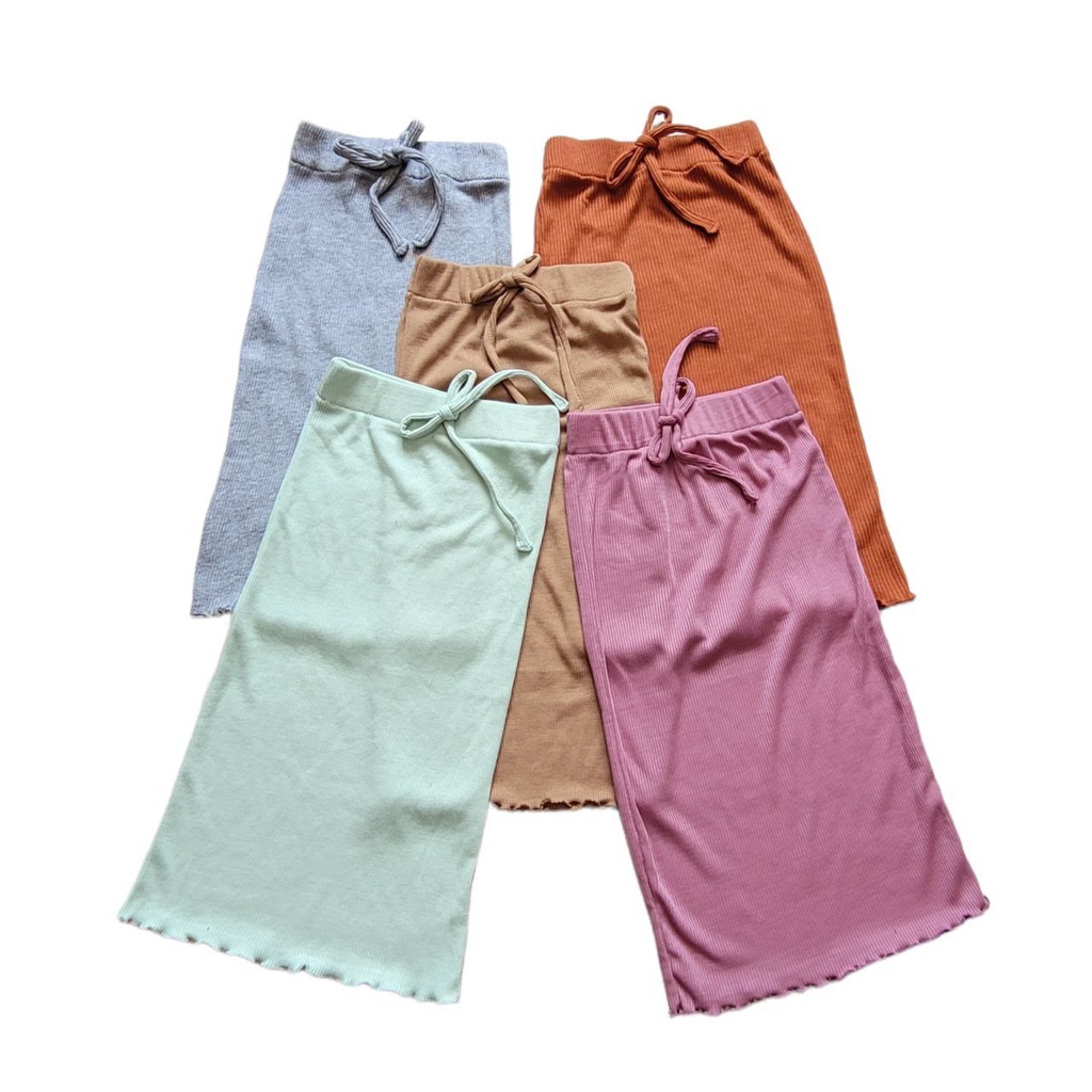 Midi skirt rib/Sepan anak perempuan
